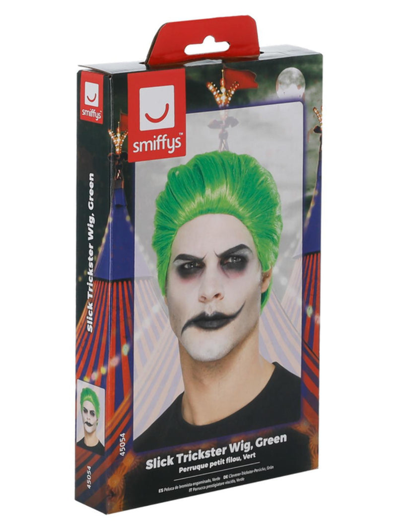 Slick Trickster Wig, Green - 3