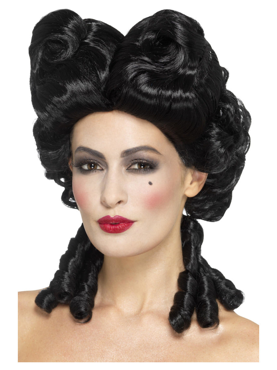 Deluxe Gothic Baroque Wig, Black - 1