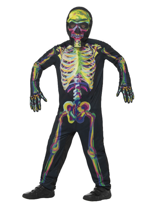 Glow in the Dark Skeleton Costume, Multi-Coloured - 2