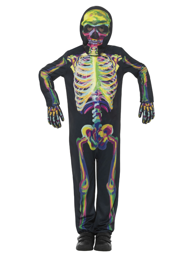 Glow in the Dark Skeleton Costume, Multi-Coloured - 5