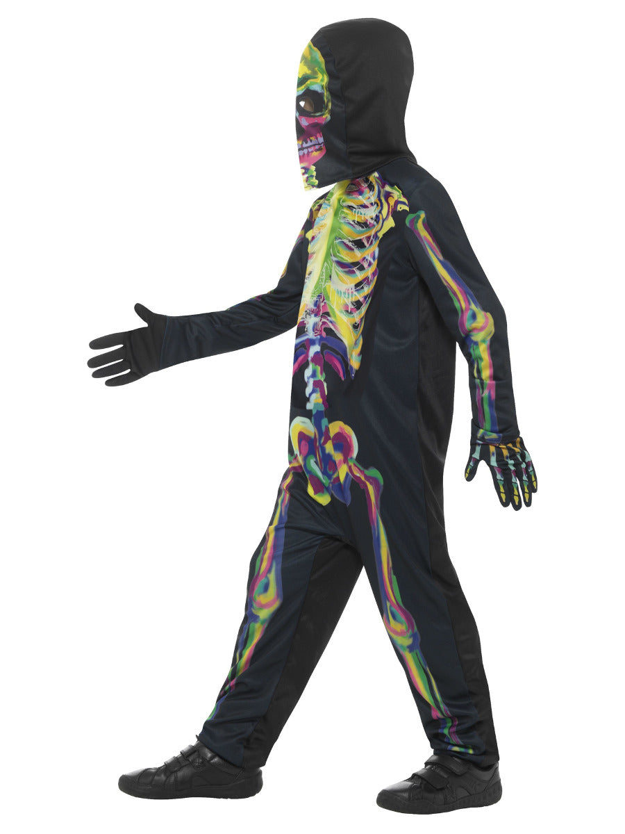 Glow in the Dark Skeleton Costume, Multi-Coloured - 4