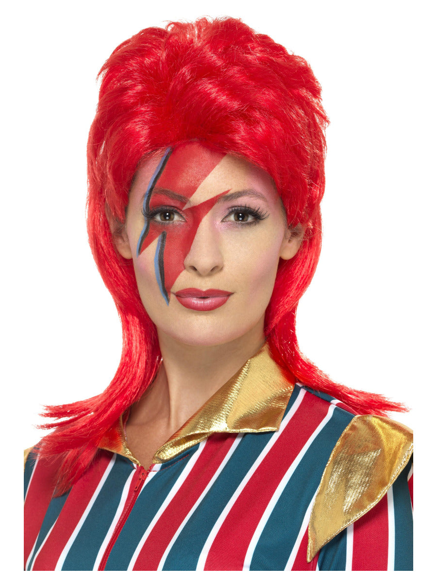 Space Superstar Wig, Red - 1