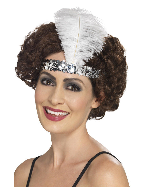 Flapper Headband, Silver - 2
