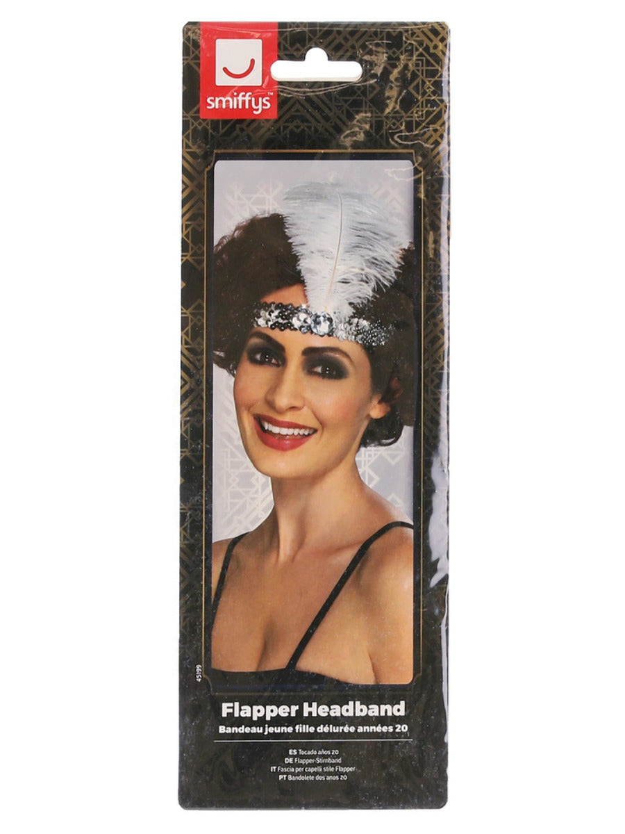Flapper Headband, Silver - 3