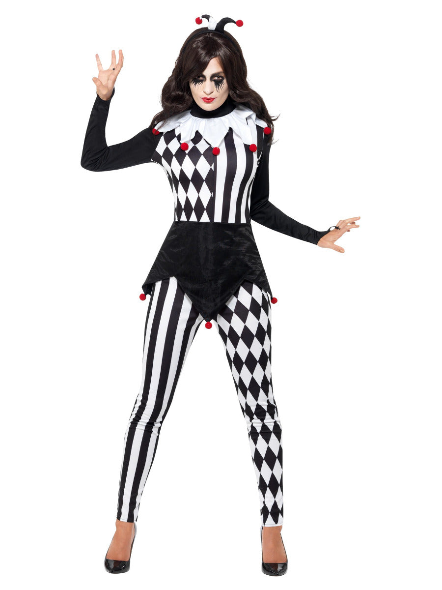 Female Jester Costume, Black - 5