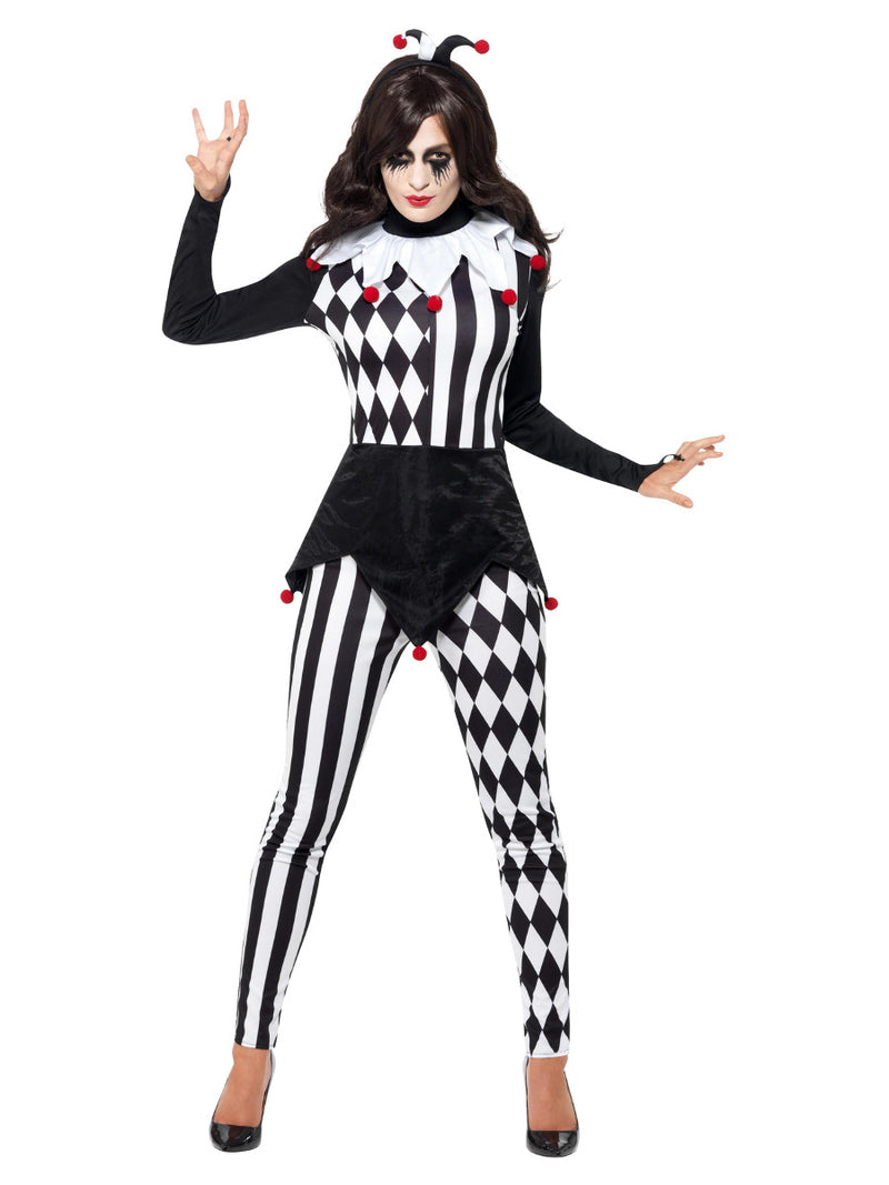 Female Jester Costume, Black - 5