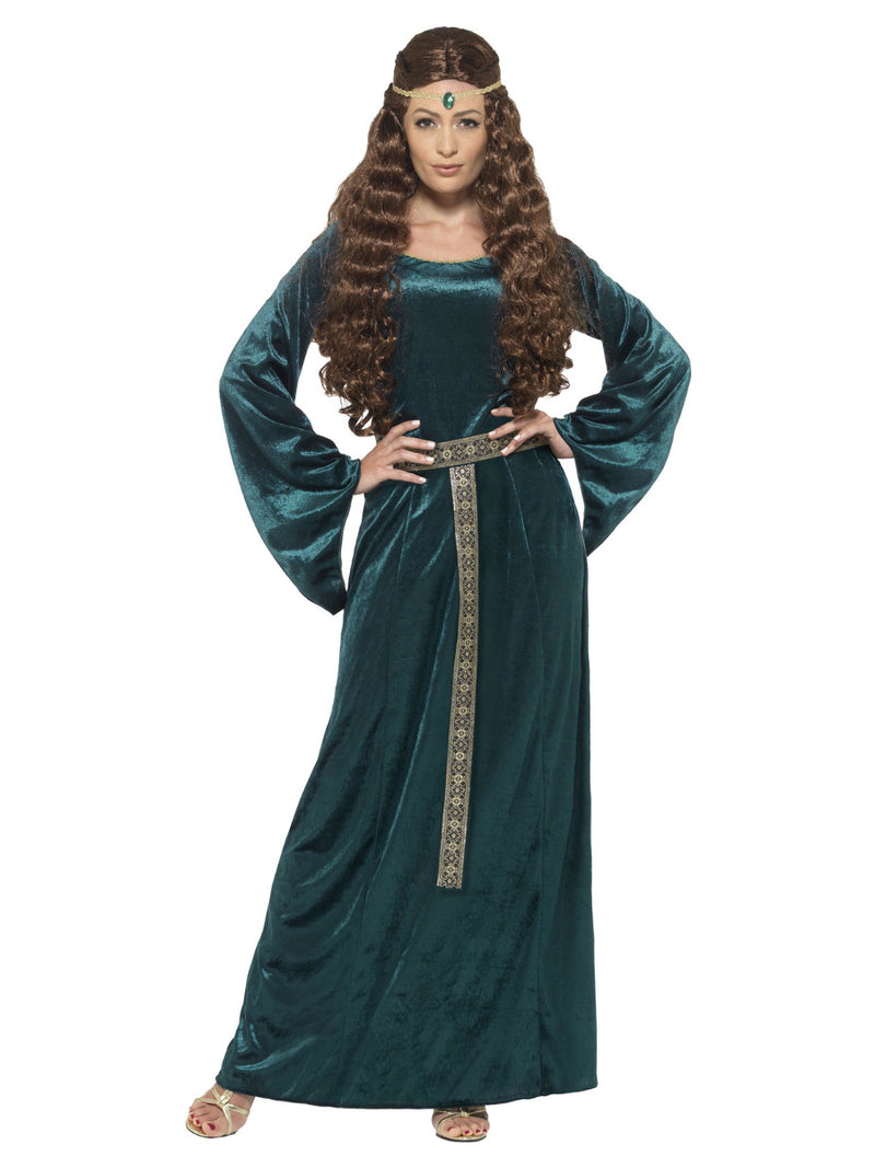 Medieval Maid Costume, Green - 1
