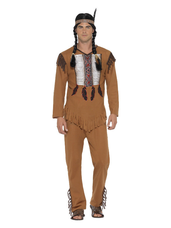 Native American Inspired Warrior Costume, Brown - 2