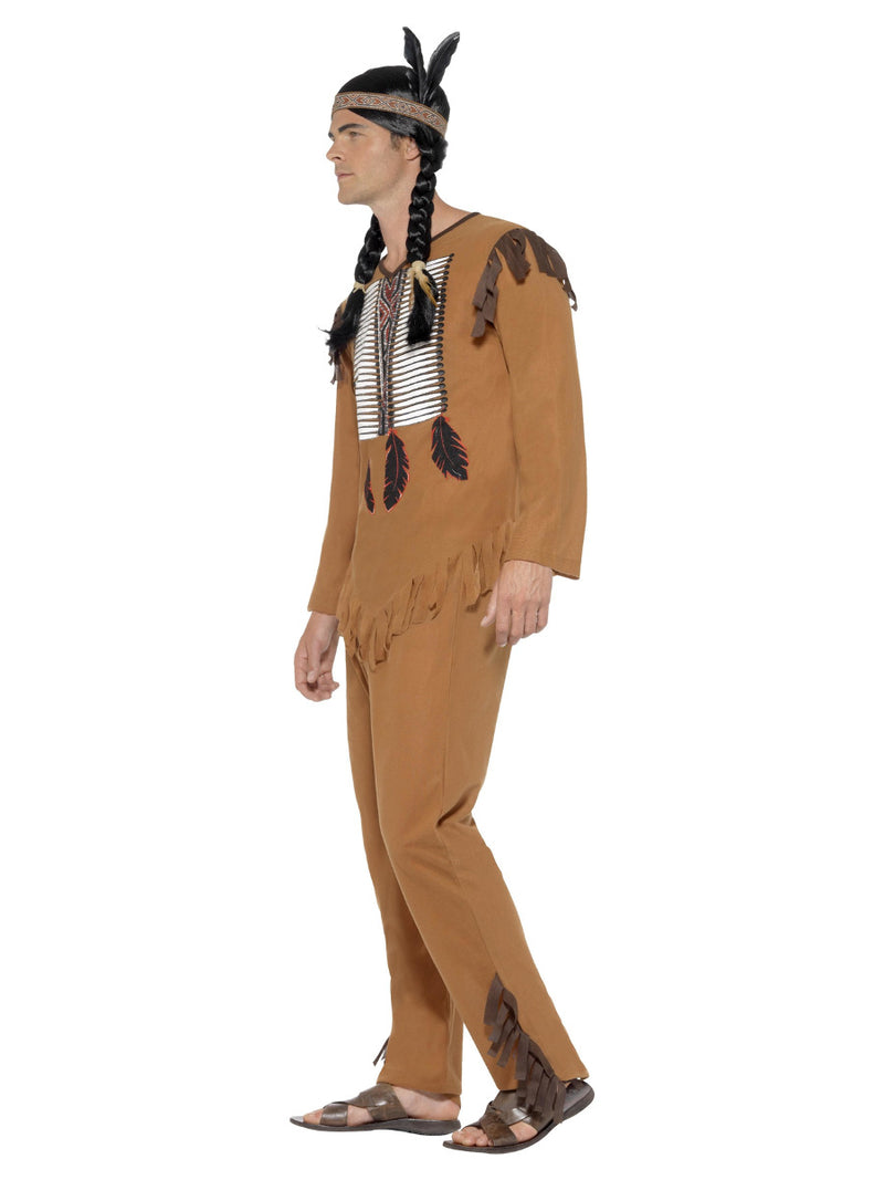 Native American Inspired Warrior Costume, Brown - 4