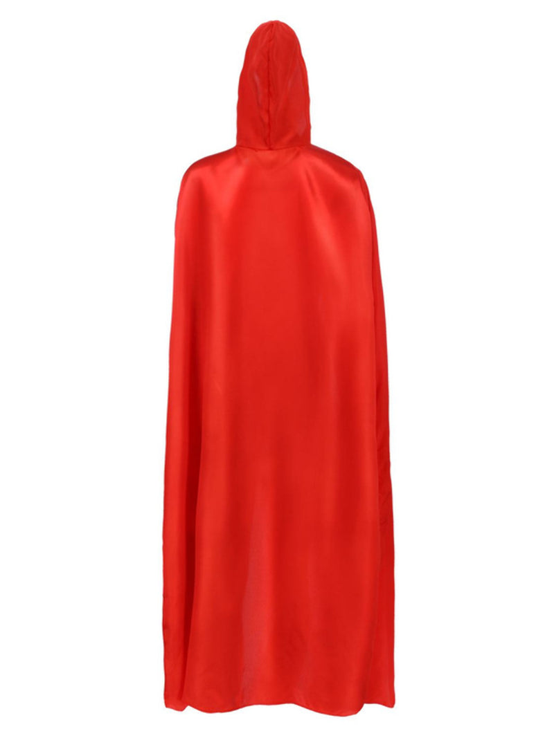 Satin Hooded Cape, Red - 3