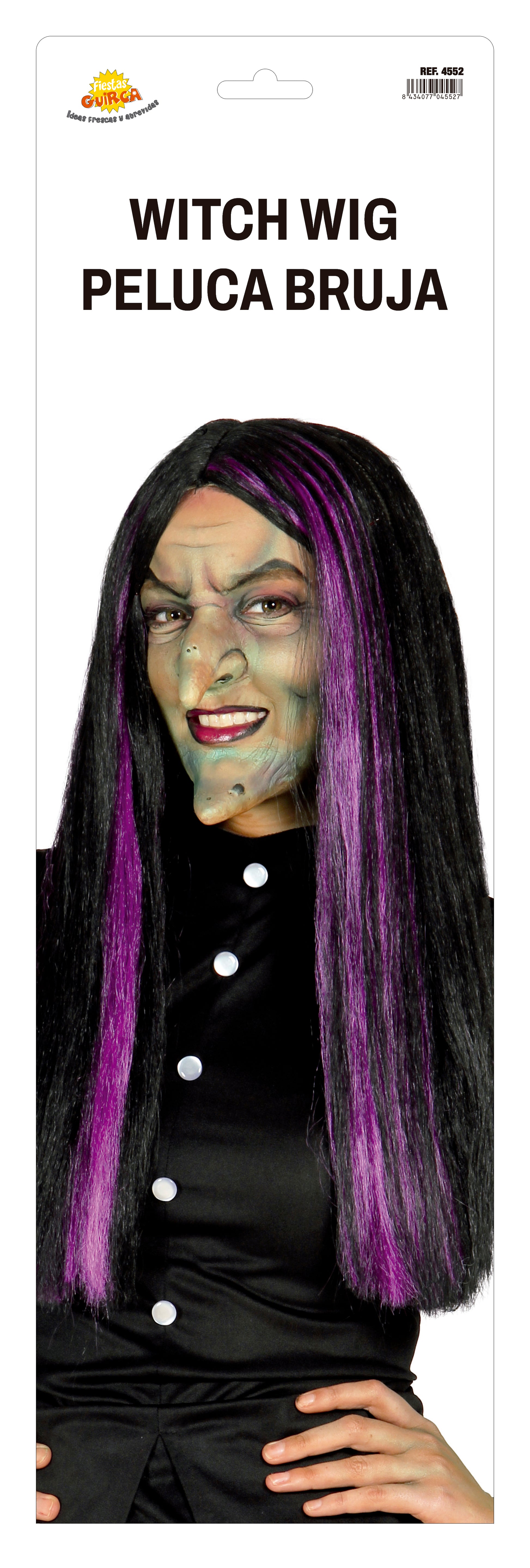 WITCH WIG WITH PURPLE STREAKS