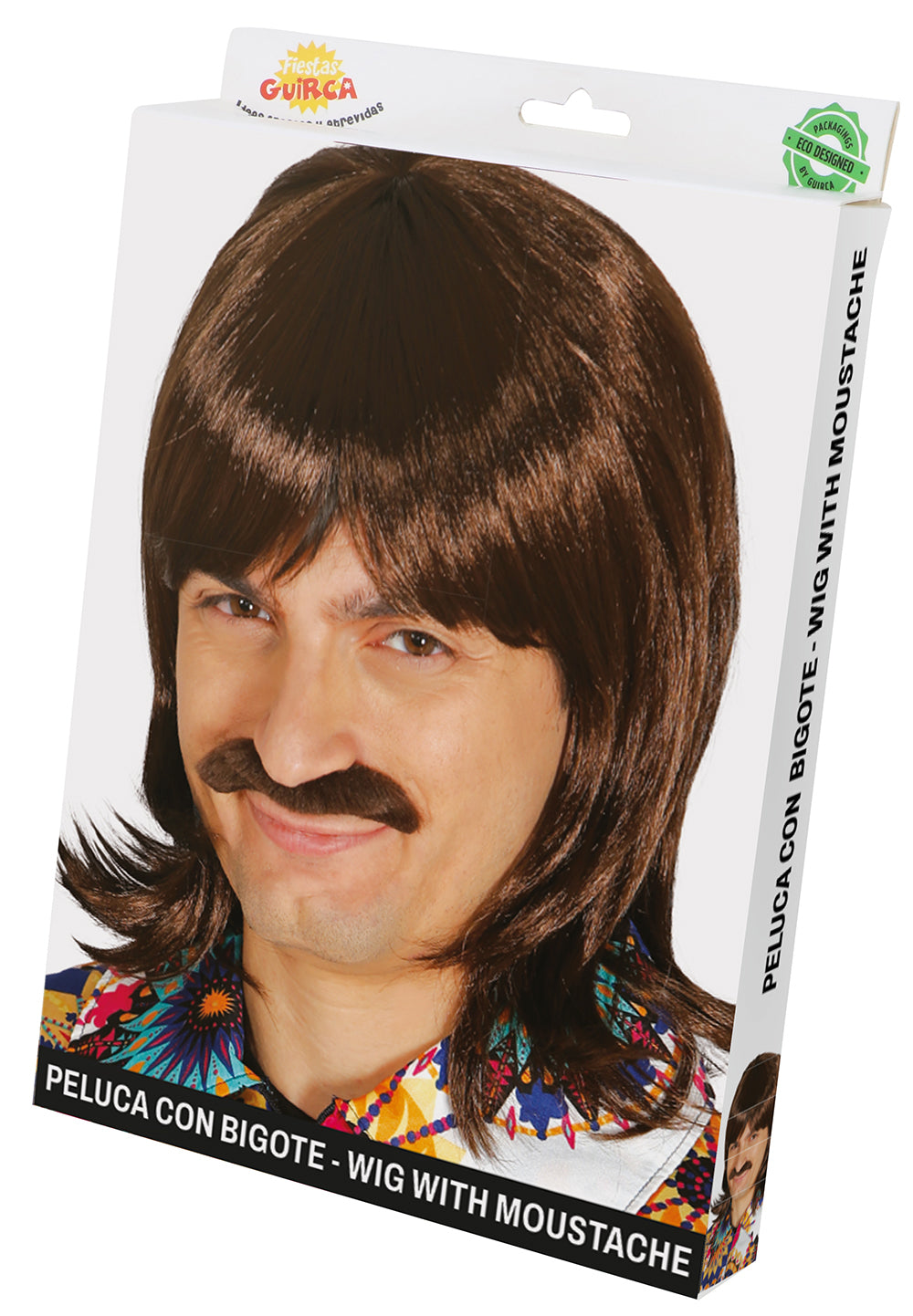 BROWN WIG WITH MOUSTACHE