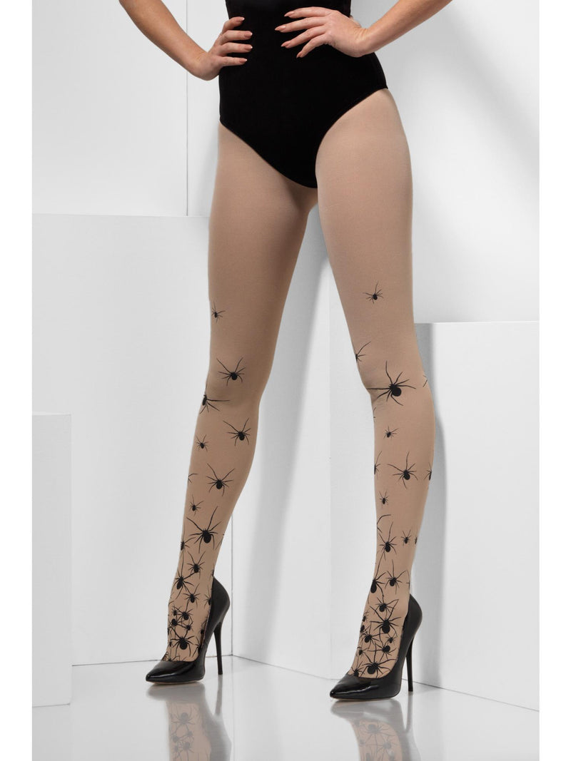 Opaque Tights with Spiders, Nude & Black 1
