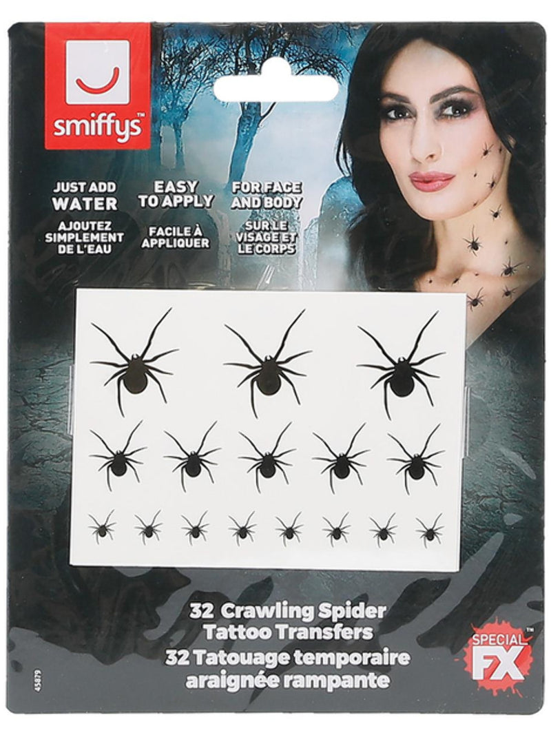 Smiffys Make-Up FX, Crawling Spider Transfers, - 3