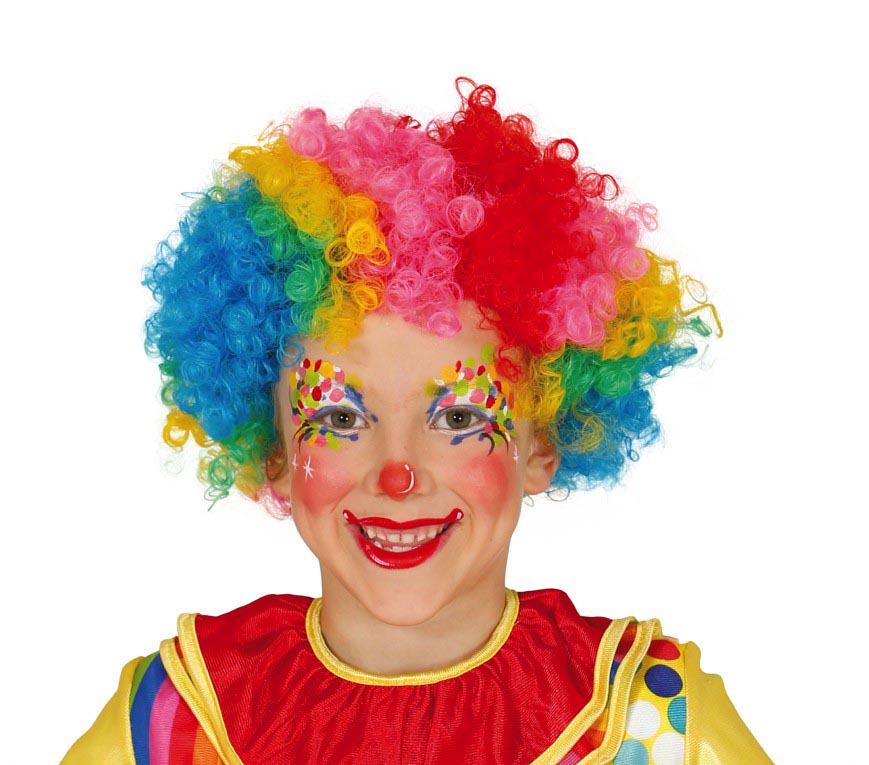 CHILD MULTICOLOUR CLOWN WIG
