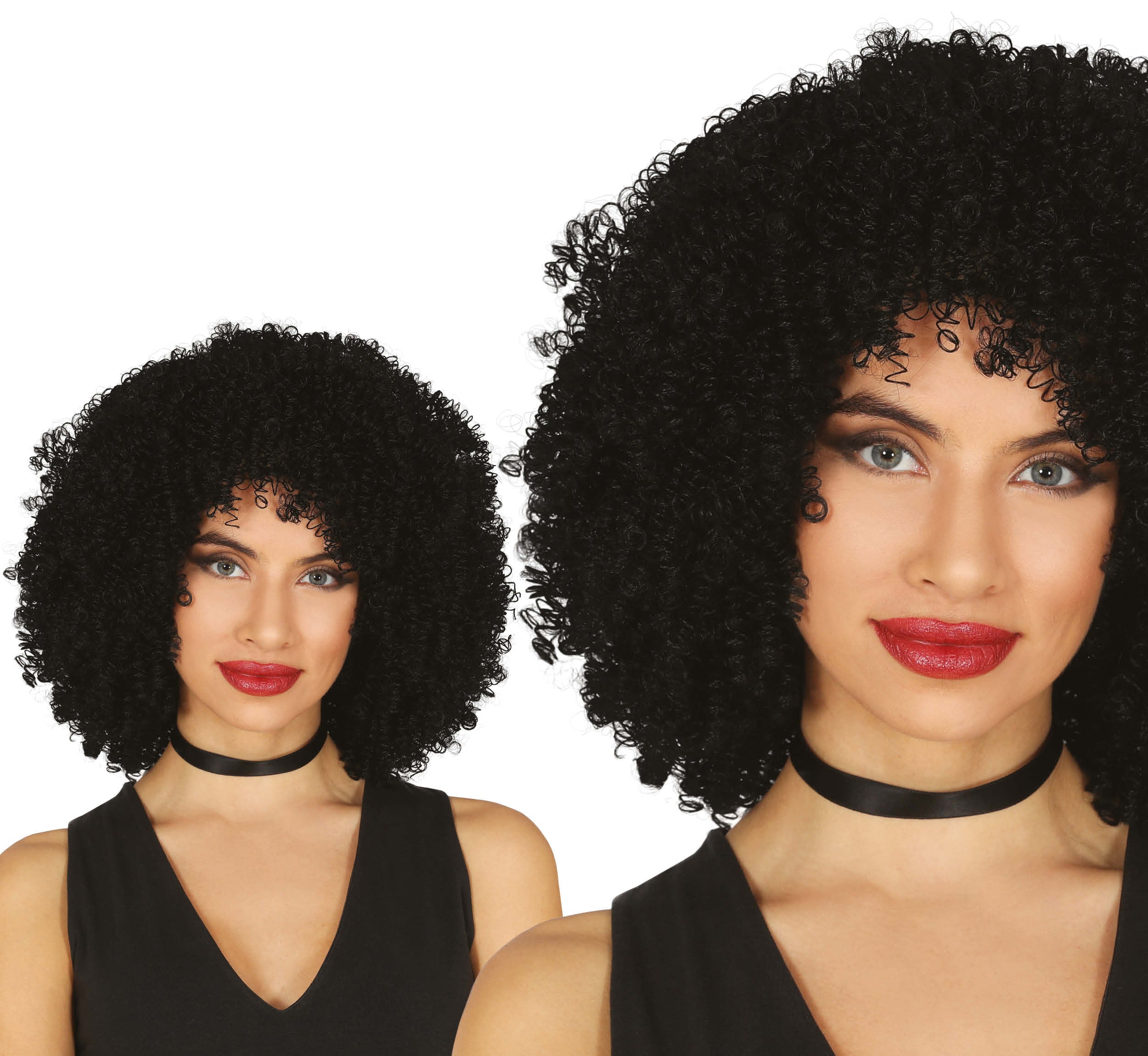 BLACK CURLY WIG  (BOX IN CONTAINER)
