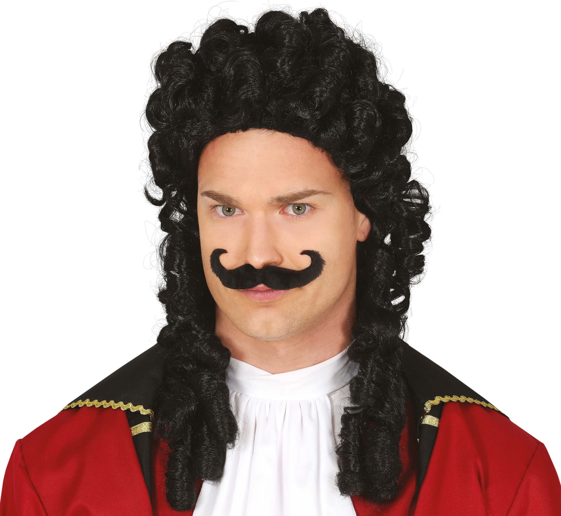 PIRATE CAPTAIN WITH MOUSTACHE WIG  (BOX