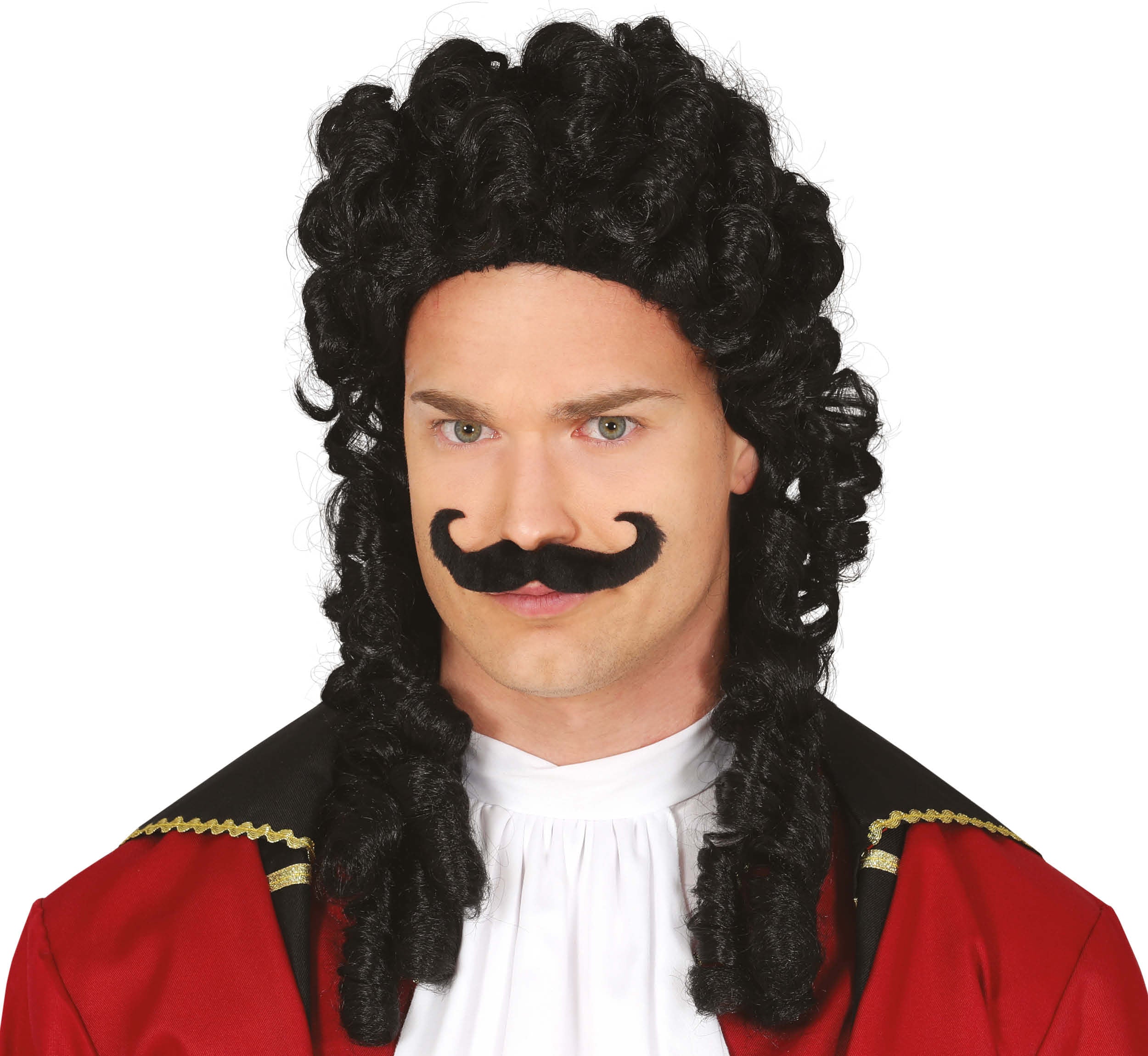 PIRATE CAPTAIN WITH MOUSTACHE WIG  (BOX
