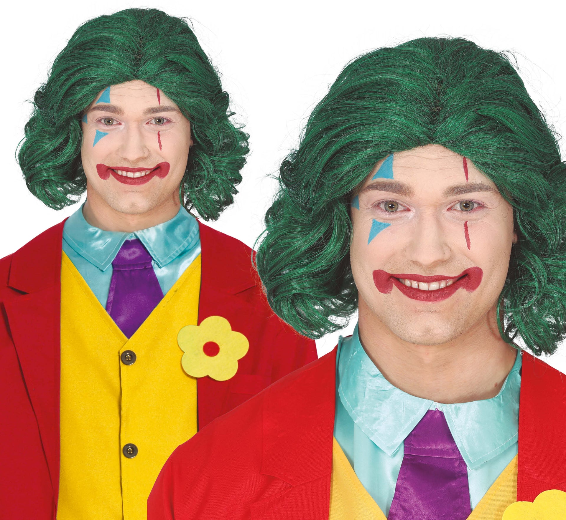 MAN GREEN MEDIUM LENGTH WIG - BOX