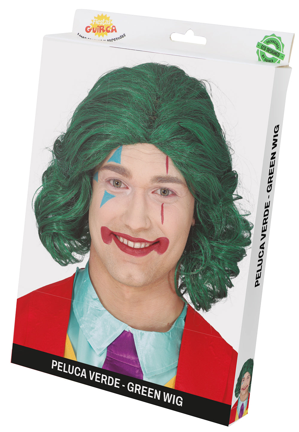 MAN GREEN MEDIUM LENGTH WIG - BOX