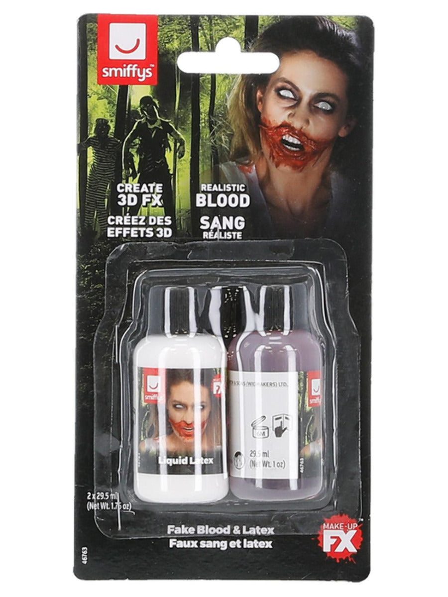 Smiffys Make-Up FX, Fake Blood & Latex Kit,  - 3