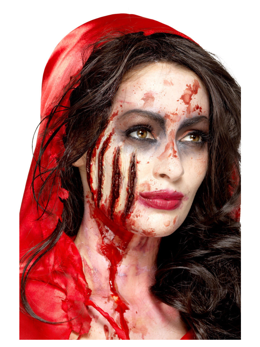 Smiffys Make-Up FX, Latex Claw Wound Scar, Red - 1