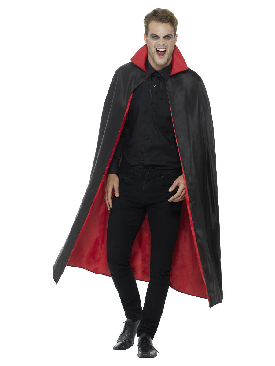 Reversible Vampire Cape, Black & Red - 1