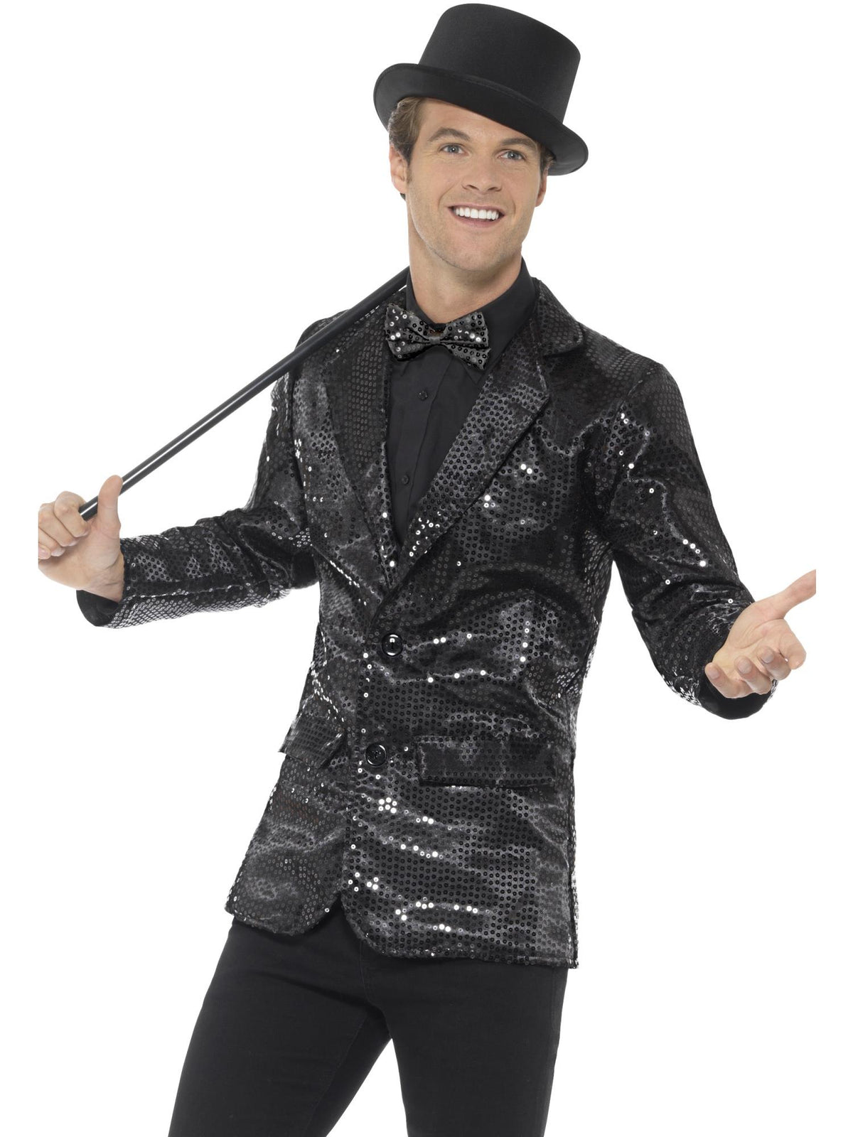 Sequin Jacket, Mens, Black 1