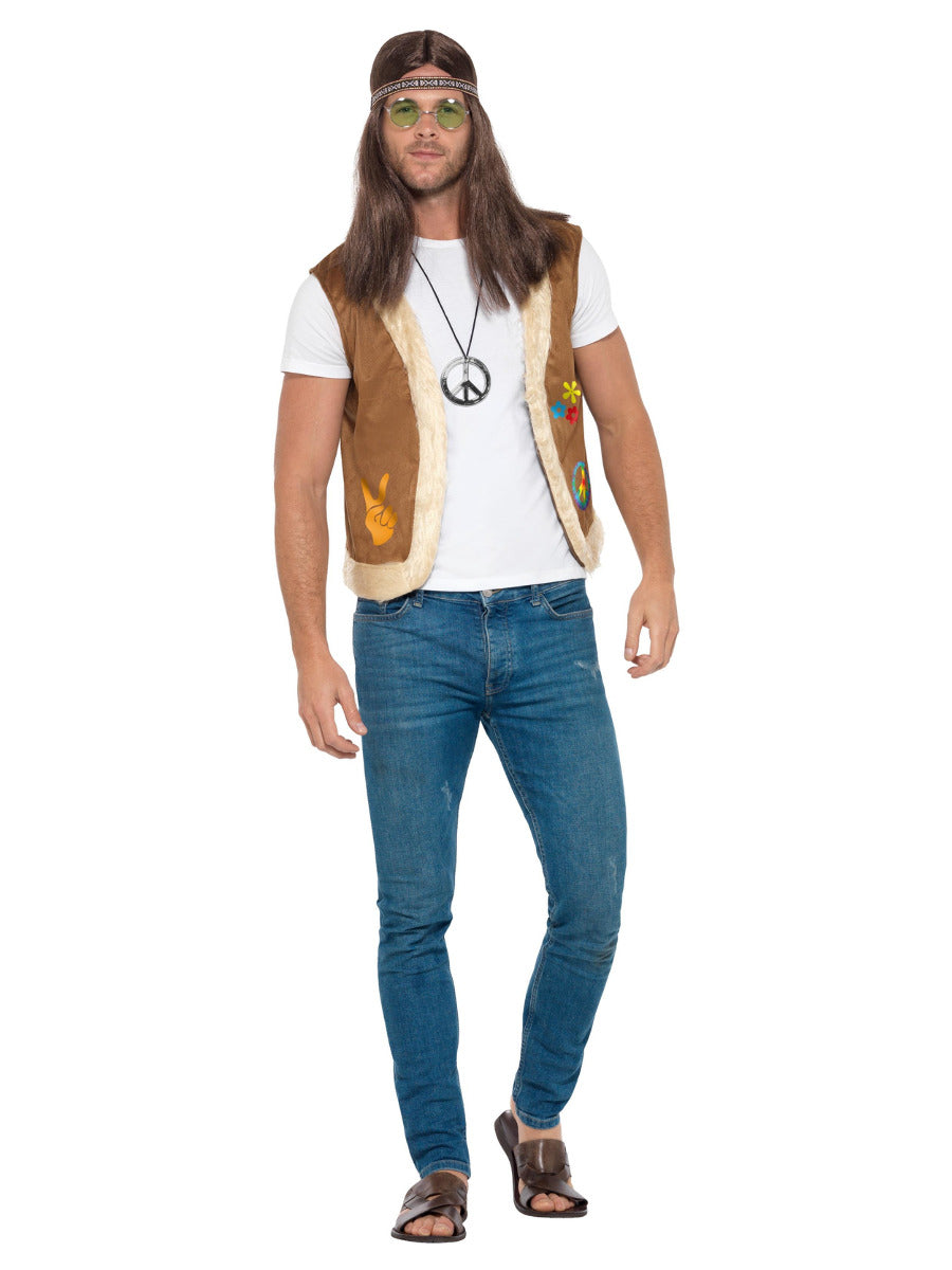 Hippie Waistcoat, Unisex, Brown - 1