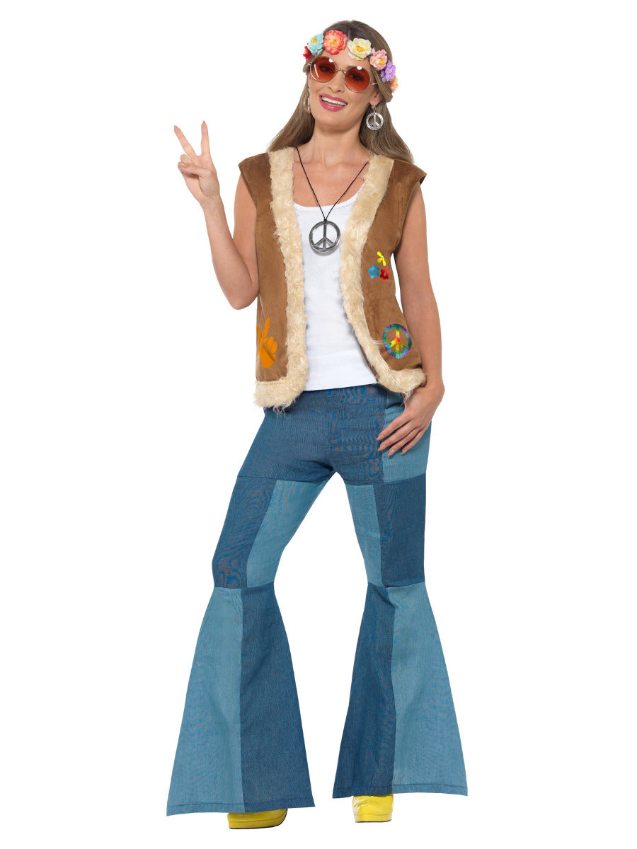 Hippie Waistcoat, Unisex, Brown - 5