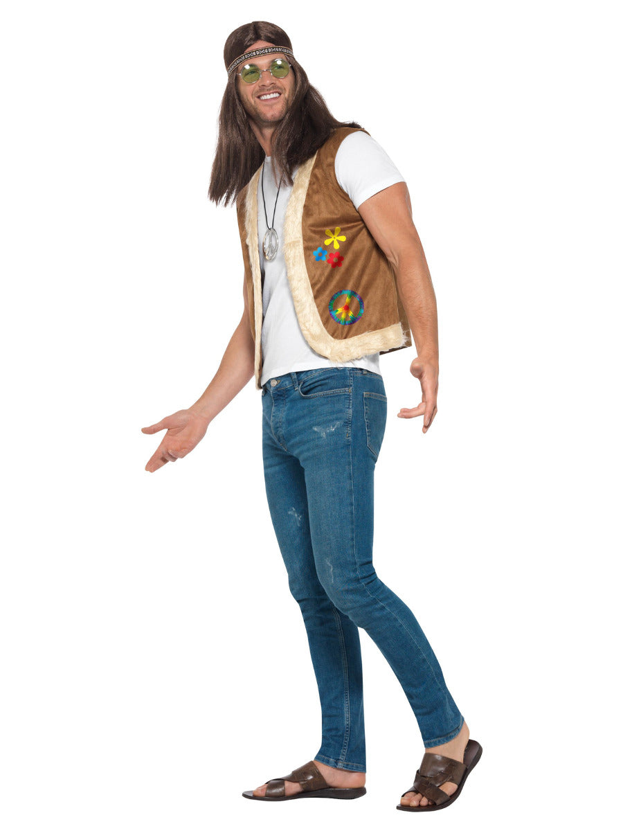 Hippie Waistcoat, Unisex, Brown - 4
