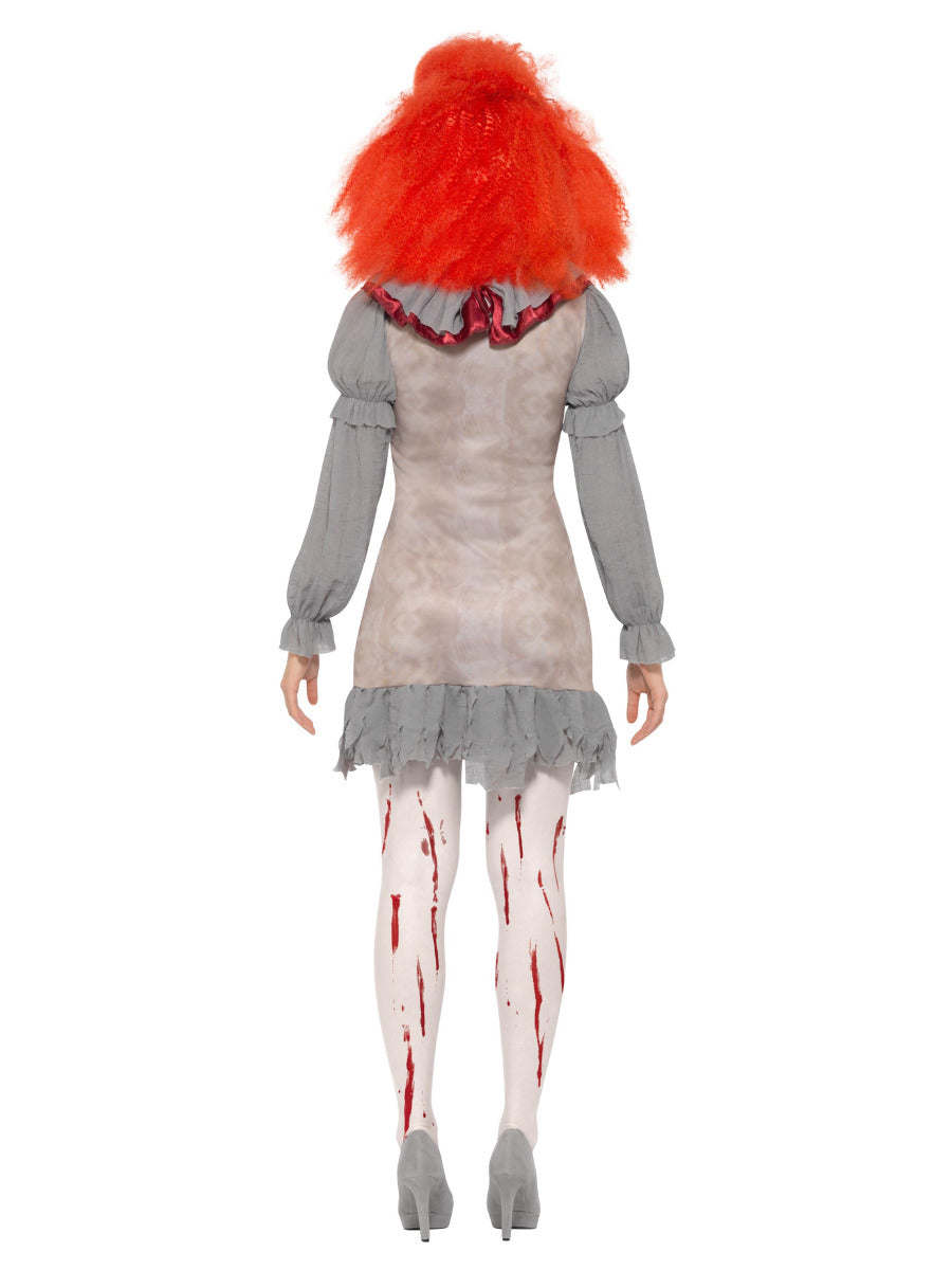 Vintage Clown Lady Costume, Grey & Red - 3