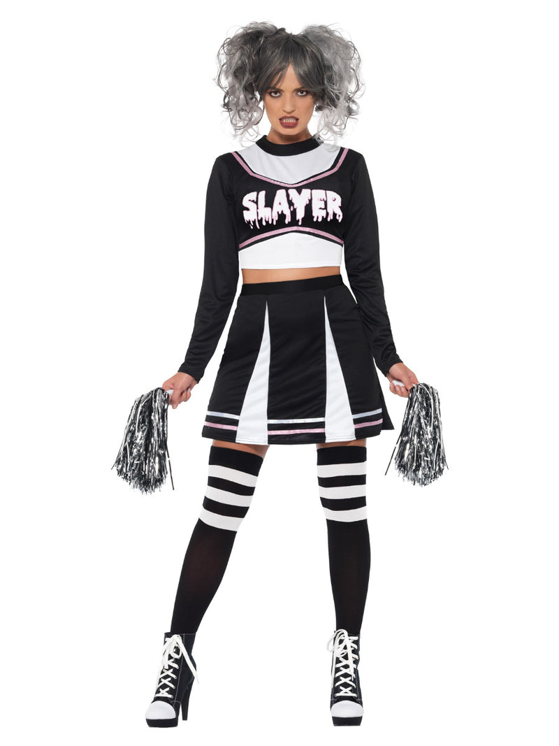 Fever Gothic Cheerleader Costume, Black - 1