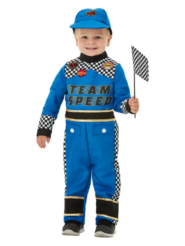 Toddler Racing Car Driver Costume, Blue - 2