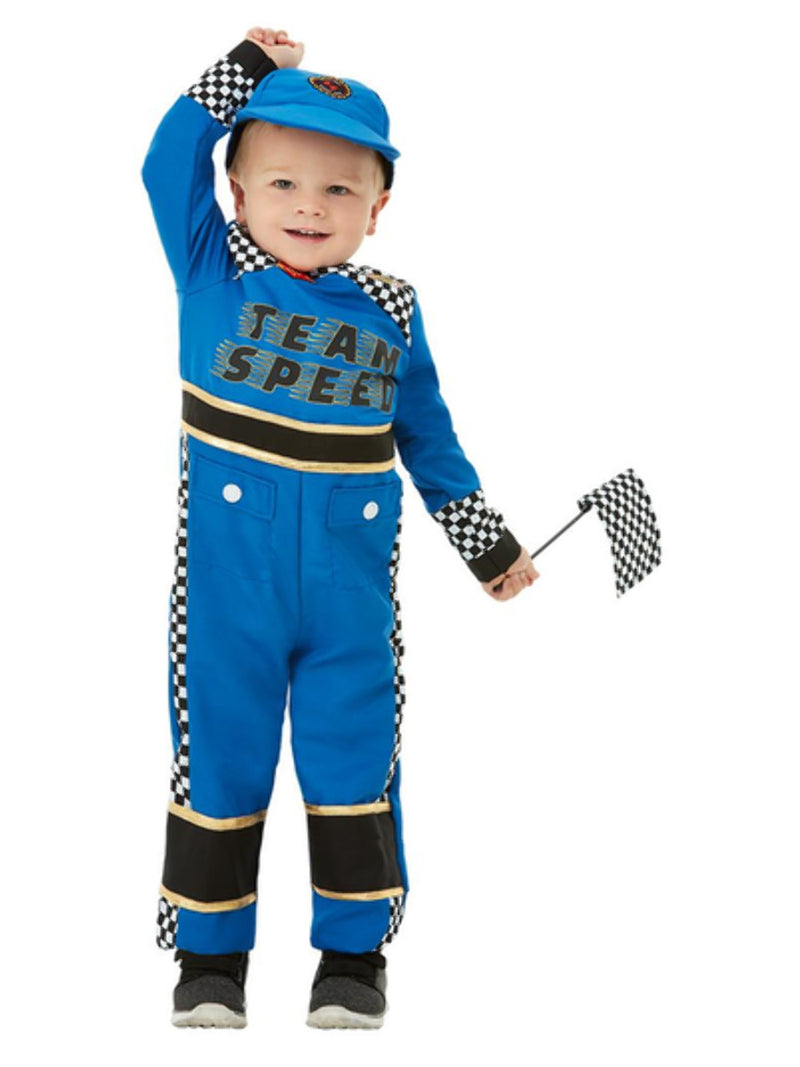 Toddler Racing Car Driver Costume, Blue - 3