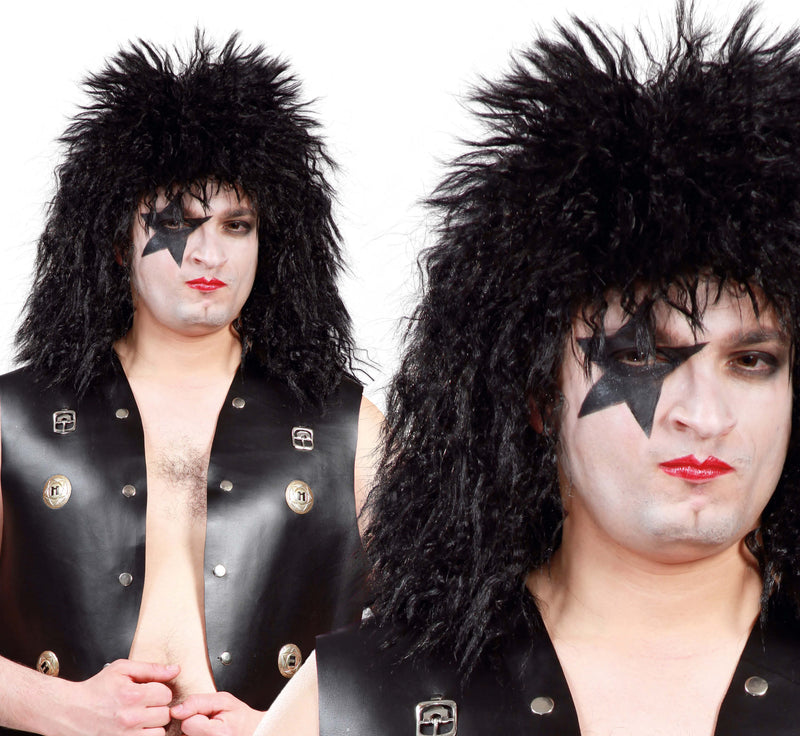 BLACK ROCK STAR WIG (BOX CONTAINER)