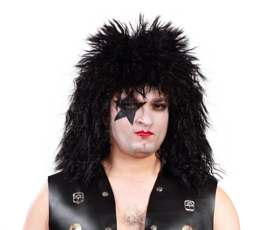 BLACK ROCK STAR WIG (BOX CONTAINER)