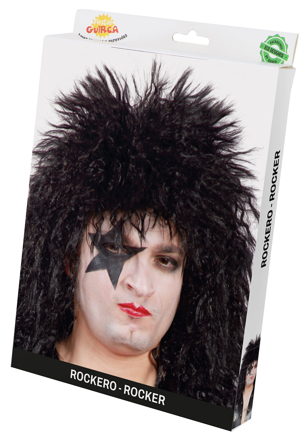 BLACK ROCK STAR WIG (BOX CONTAINER)