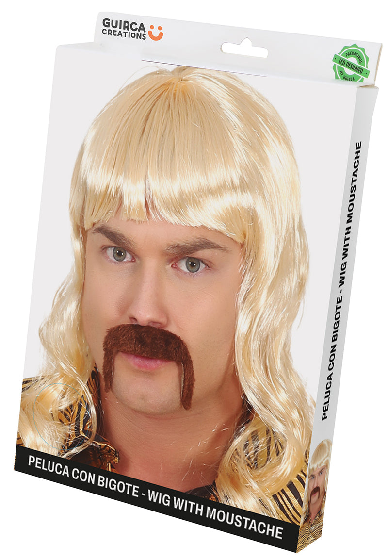 MAN WIG WITH MUSTACHE IN BOX