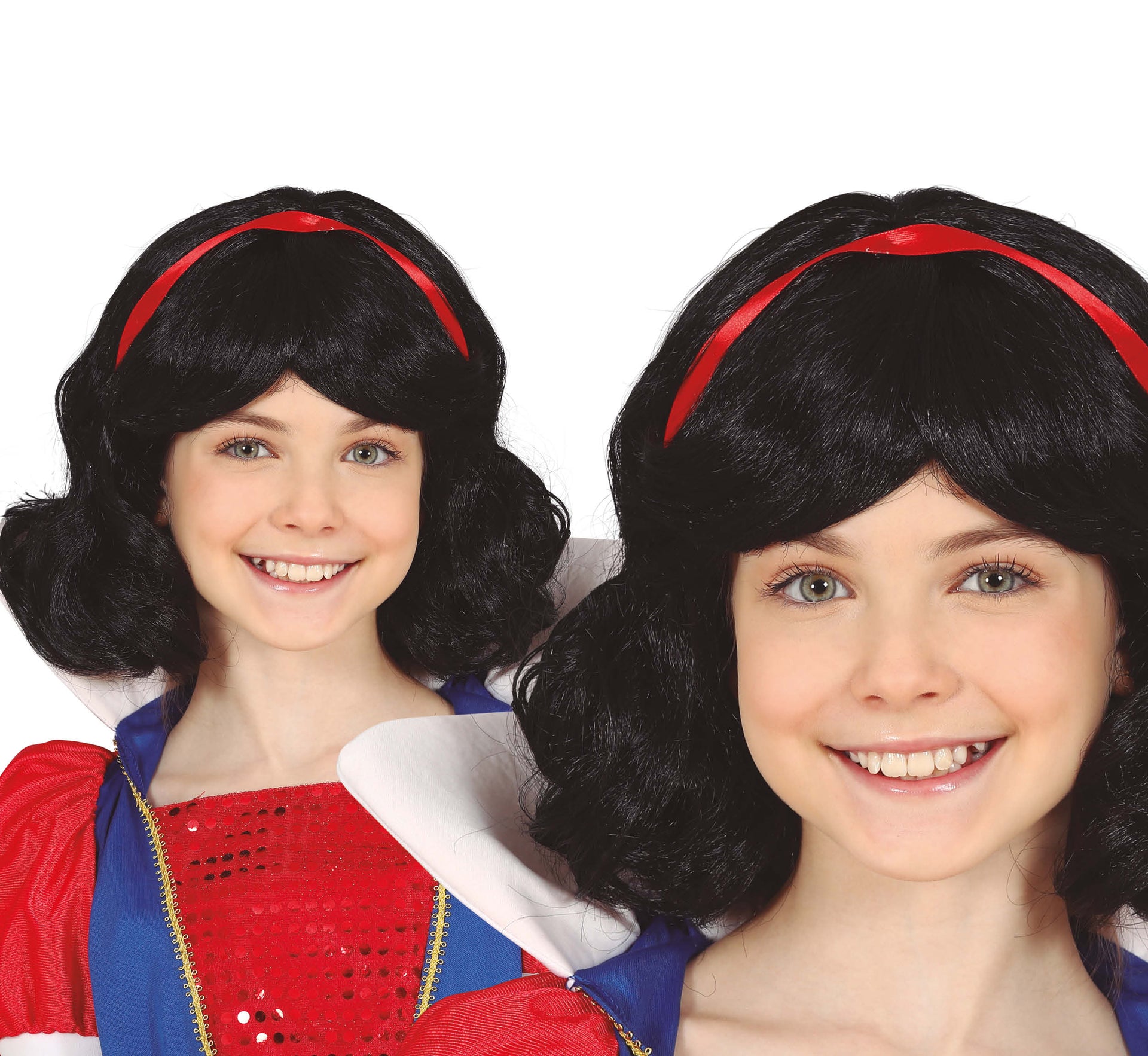 BLACK WIG WITH CHILD RIBBON IN BOX