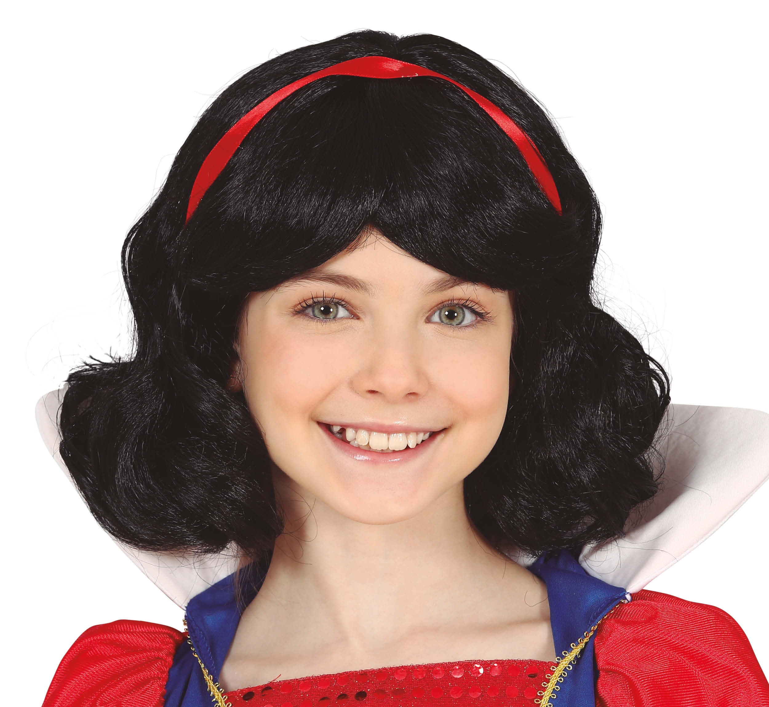 BLACK WIG WITH CHILD RIBBON IN BOX