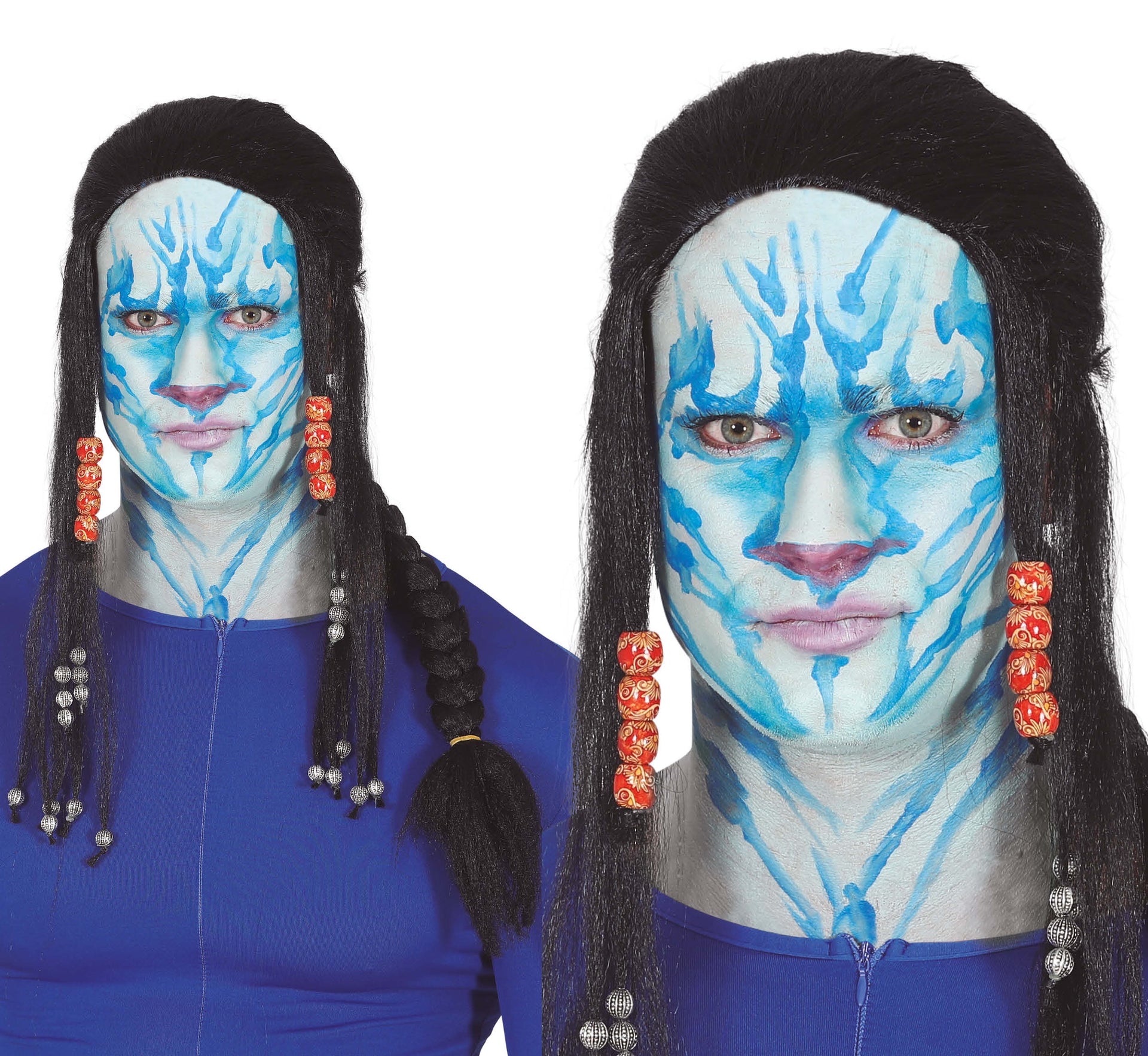 WIG WITH BRAIDS AND SCARF IN BOX