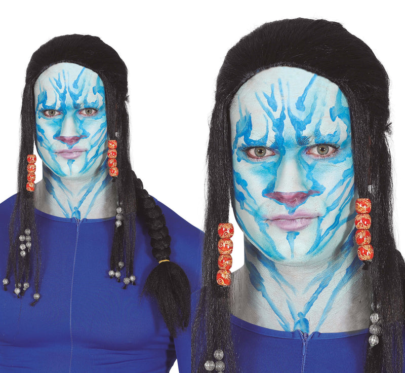 WIG WITH BRAIDS AND SCARF IN BOX