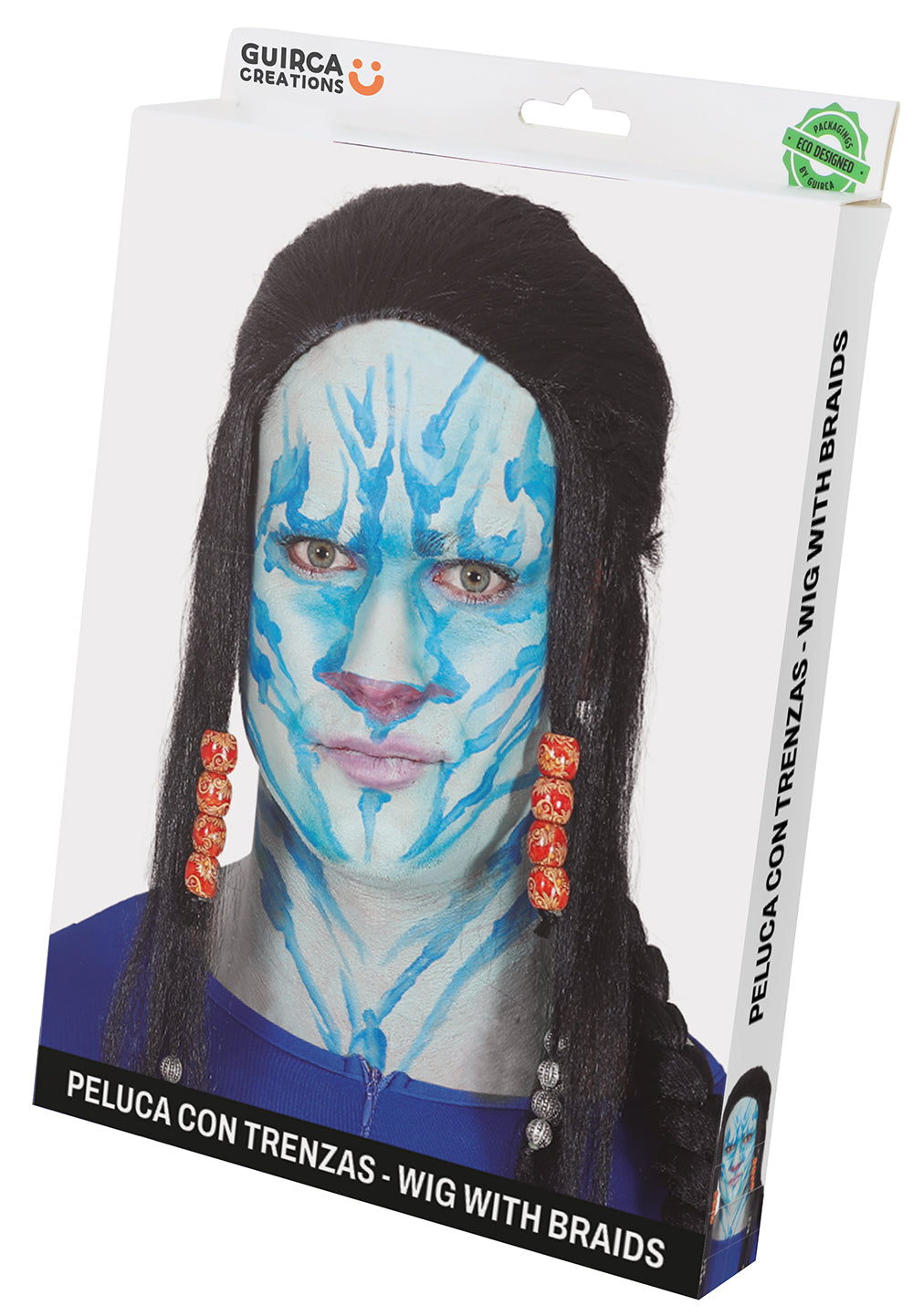 WIG WITH BRAIDS AND SCARF IN BOX