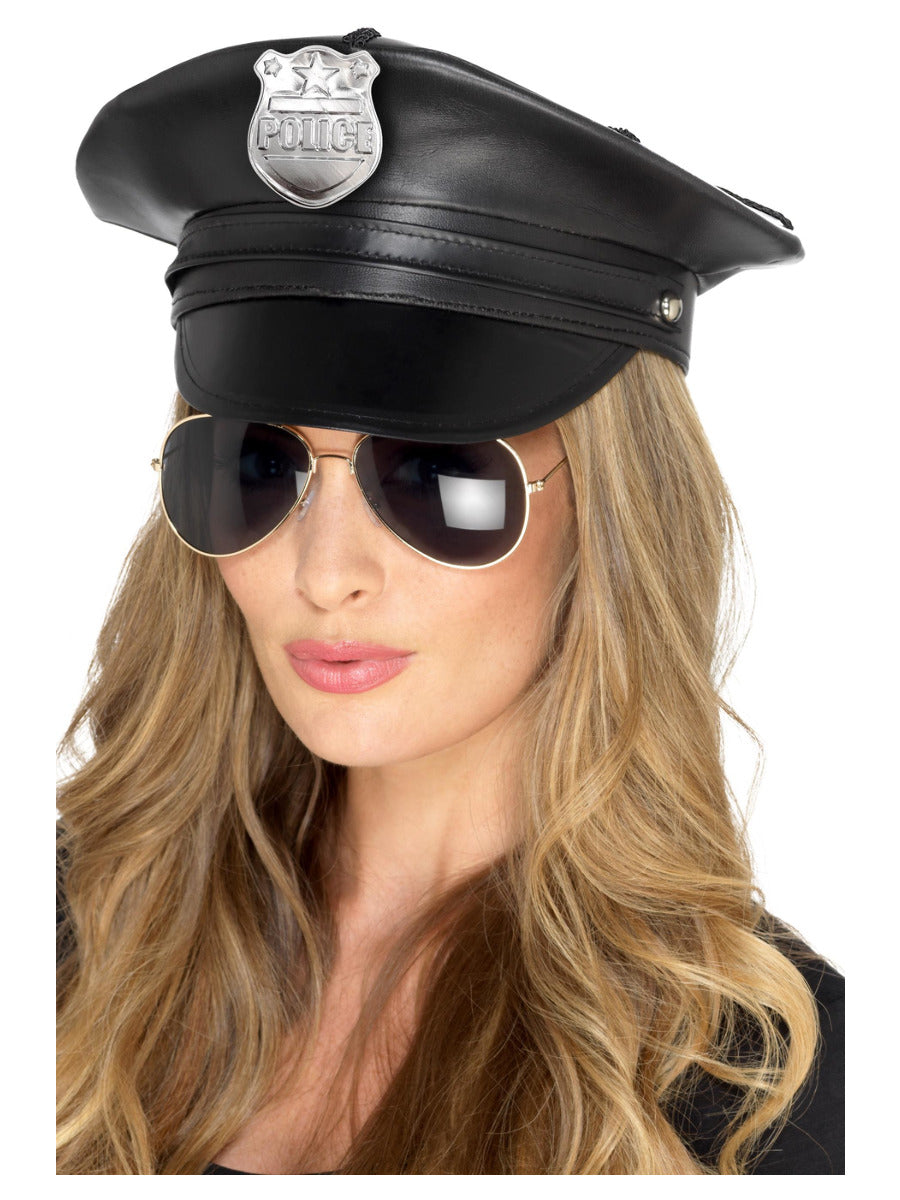 Deluxe Police Hat, Black - 3