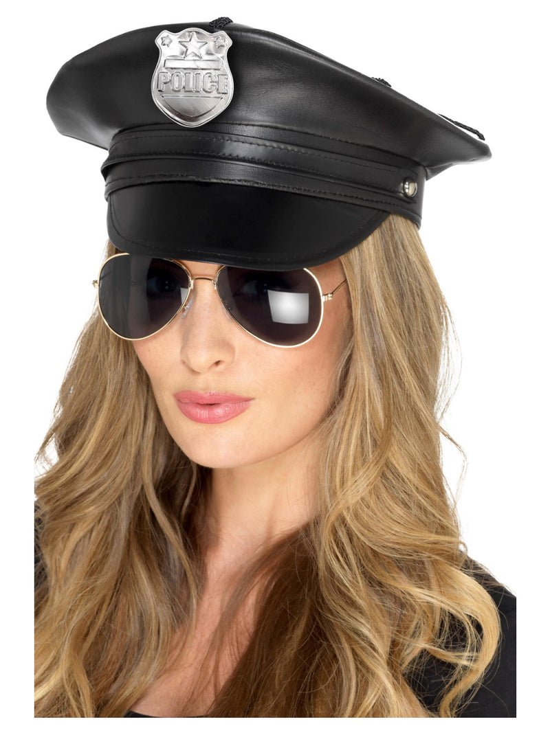 Deluxe Police Hat, Black - 3