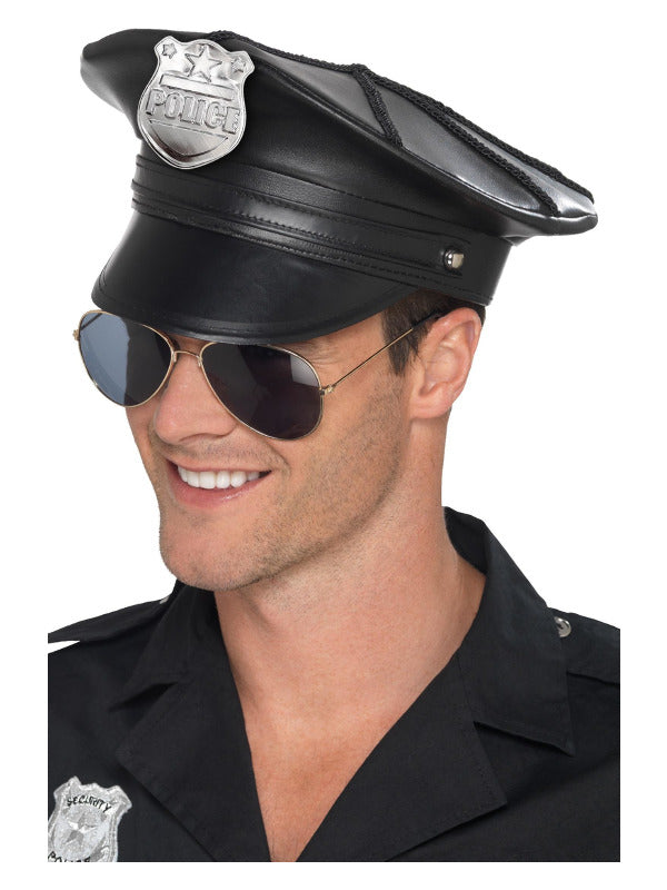 Deluxe Police Hat, Black - 2
