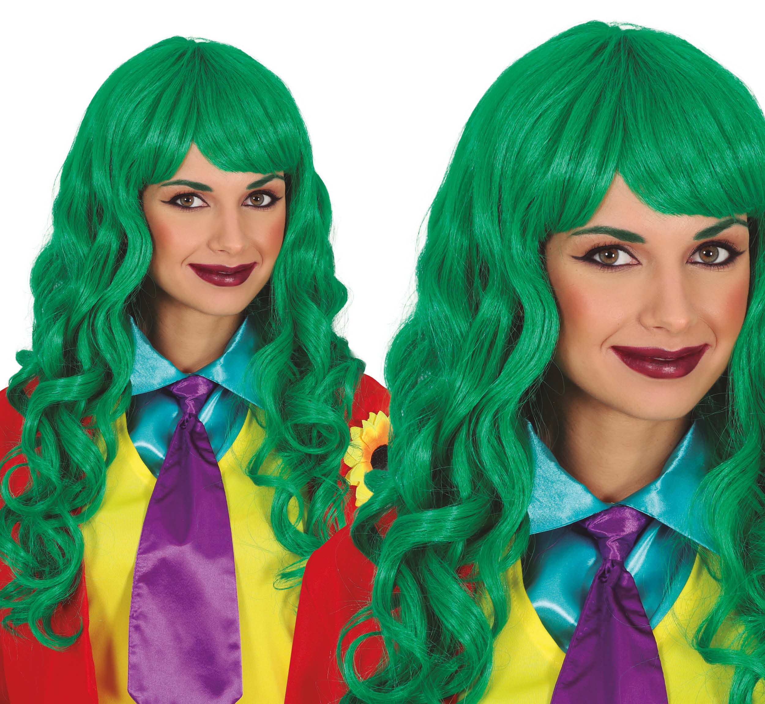 GREEN LONG WIG IN BOX