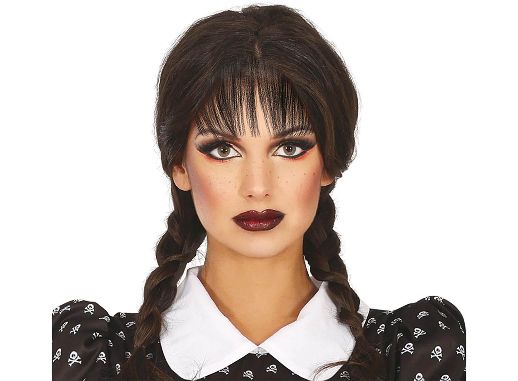 BLACK BRAID WIG WITH BANGS, IN BOX