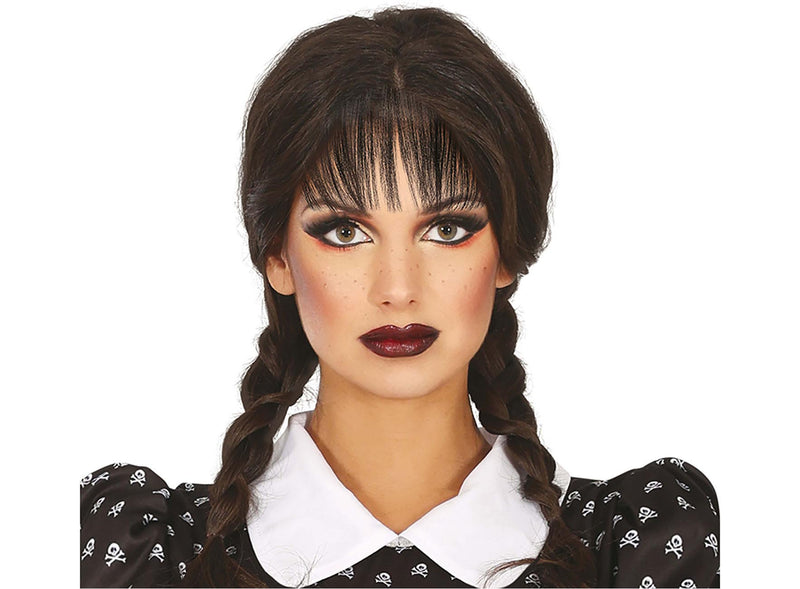 BLACK BRAID WIG WITH BANGS, IN BOX